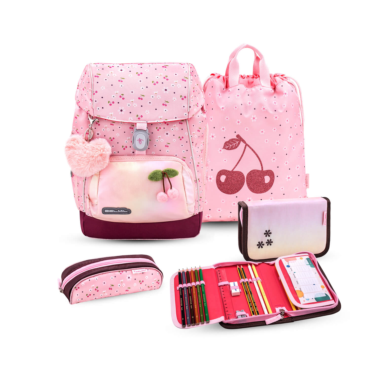 Premium Comfy Plus Cherry Blossom Schoolbag set 5pcs