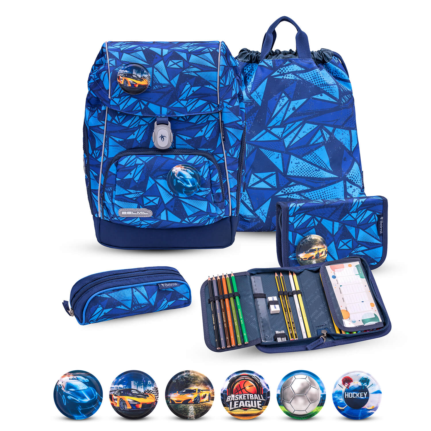 Premium Comfy Plus Glacier Blue Schulranzen Set 5tlg.