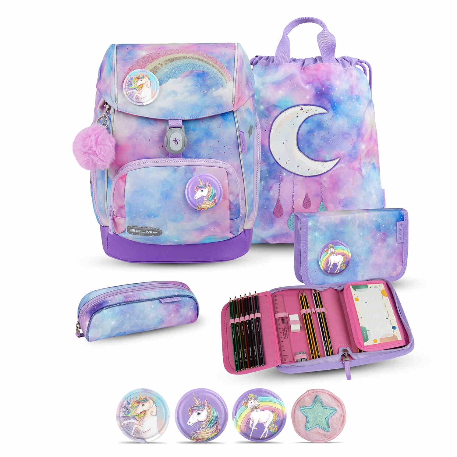 Premium Comfy Plus Moonlight Schulranzen Set 5tlg.