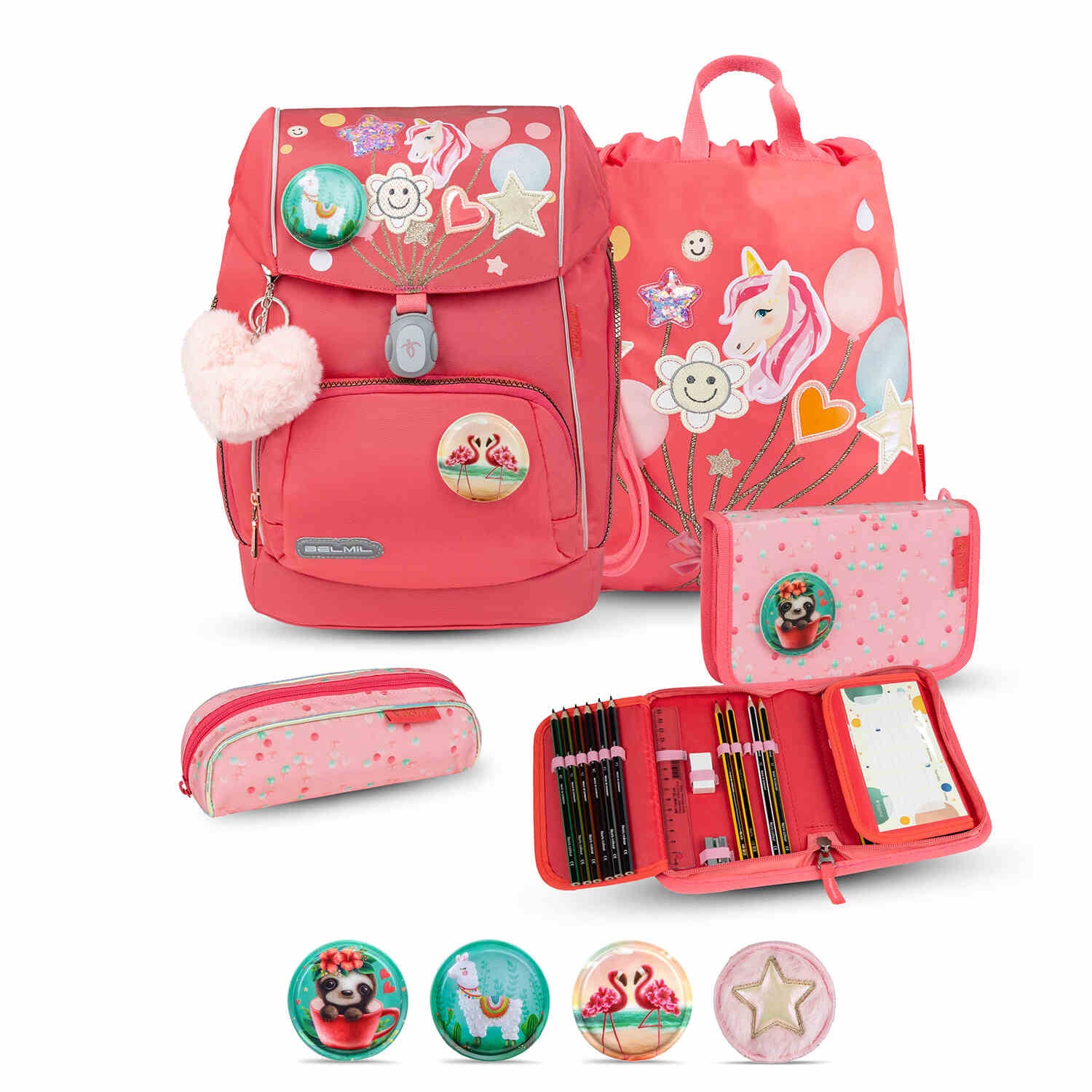 Premium Comfy Plus Rose Quartz Schoolbag set 5pcs.