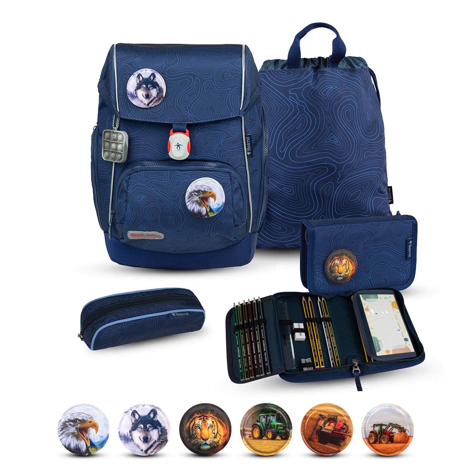 Premium Comfy Plus Topographic Schulranzen Set 5tlg.
