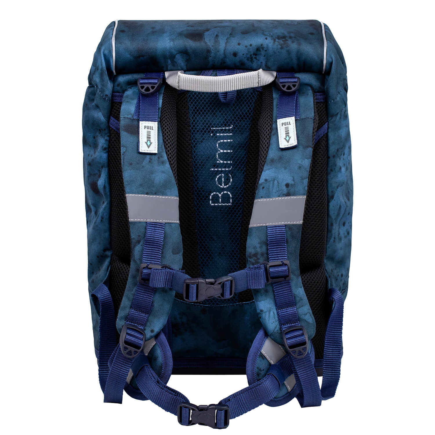 The breathable padded back panel of the Belmil Motion School Bag designed for all-day comfort.