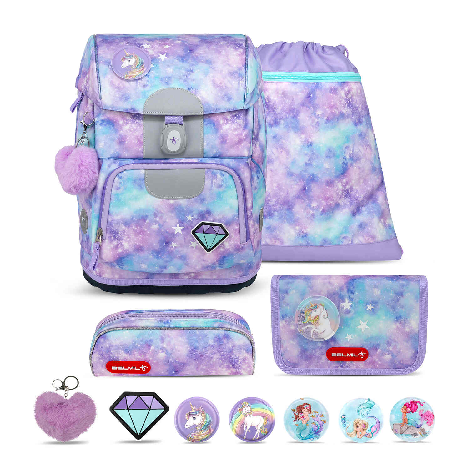 Motion Diamond Unicorn Schulranzen Set 4tlg