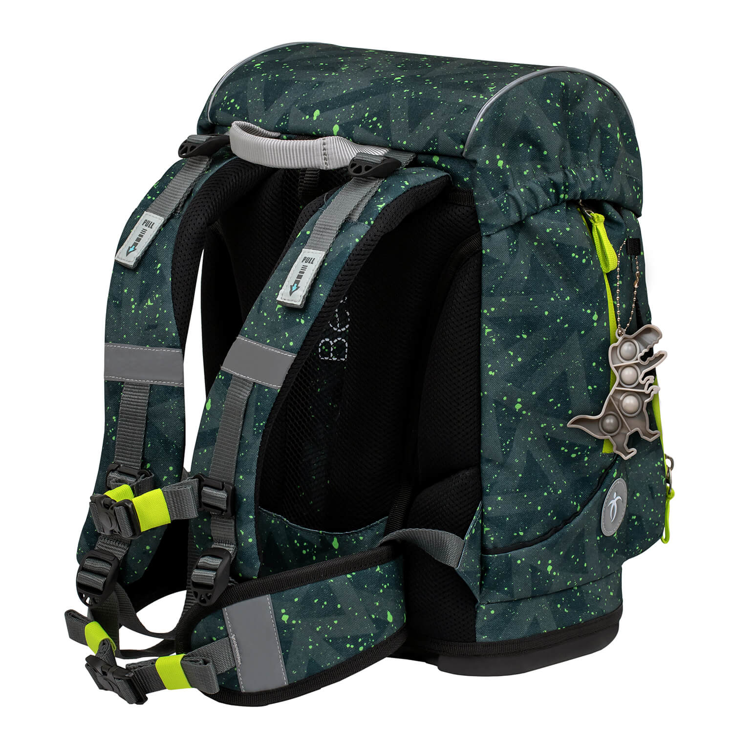 Breathable padded back panel of the Belmil Motion school bag for added comfort during wear.