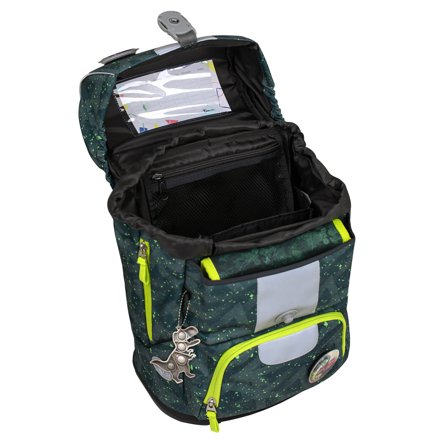 Side pockets of the Belmil Motion school bag, designed for carrying a water bottle or an umbrella.