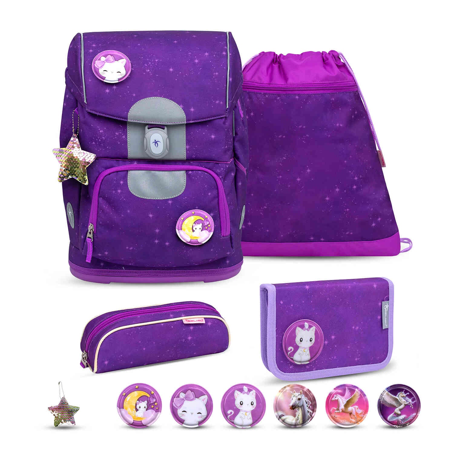 Motion Purple Sky Schulranzen Set 5 tlg.