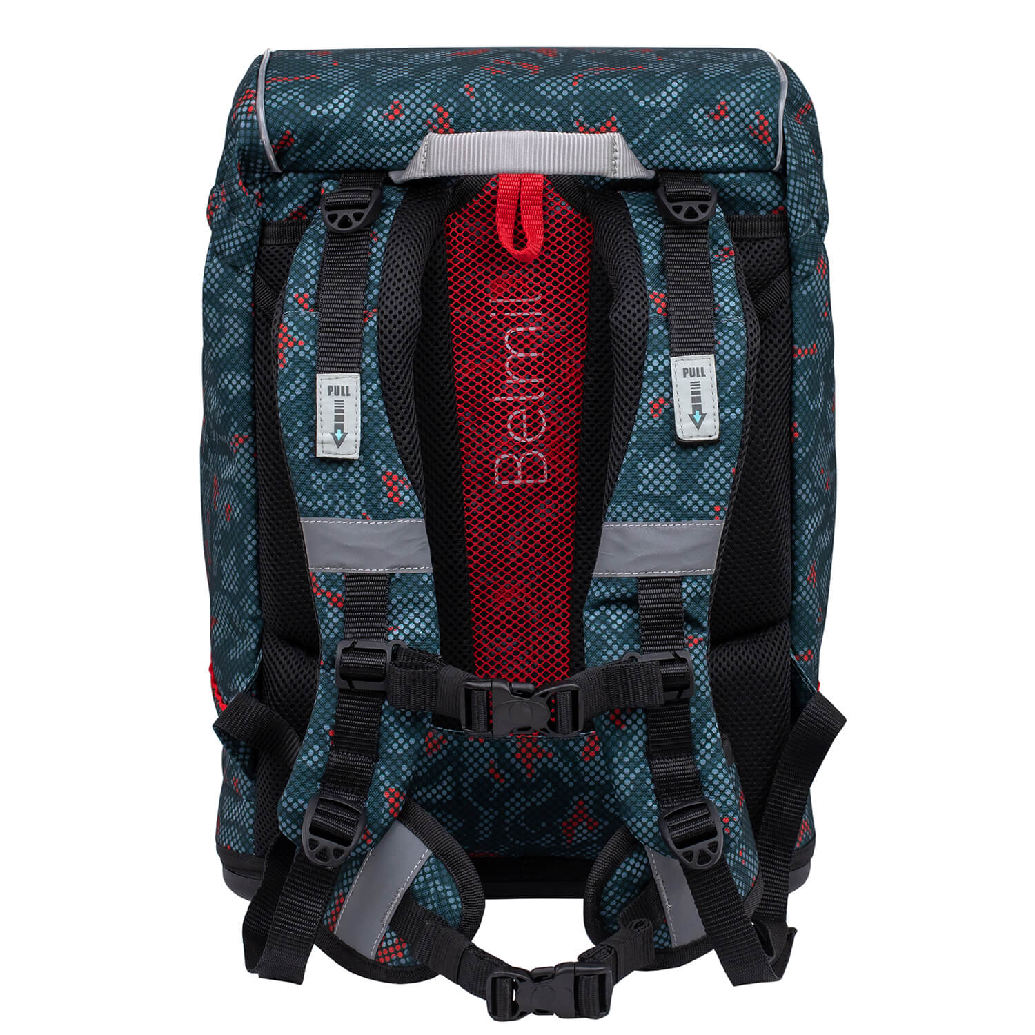 The soft handle and magnetic buckle of the Belmil School Bag, designed for easy opening and convenience.