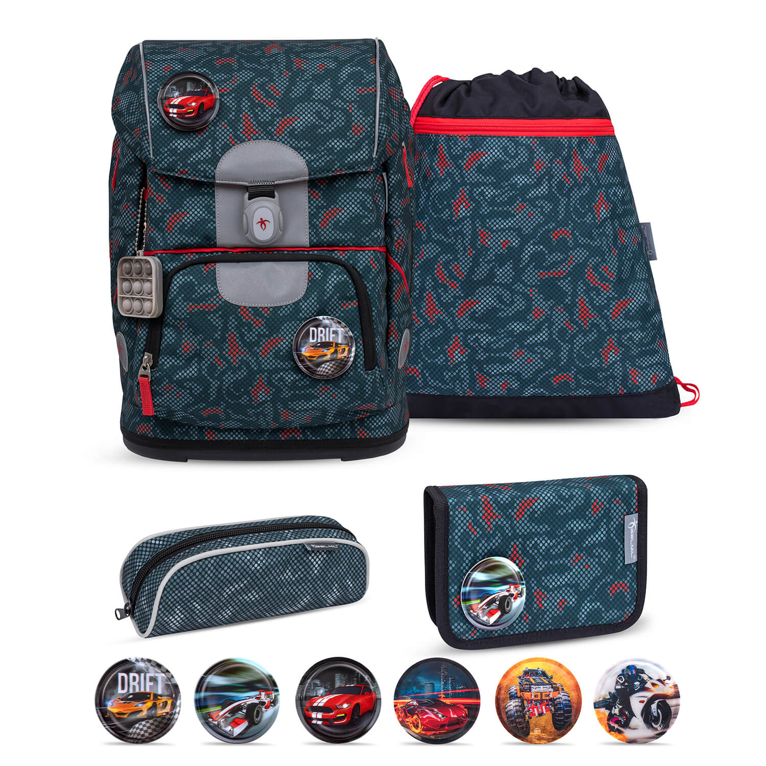 Motion Red Dots Schulranzen Set 5 tlg.