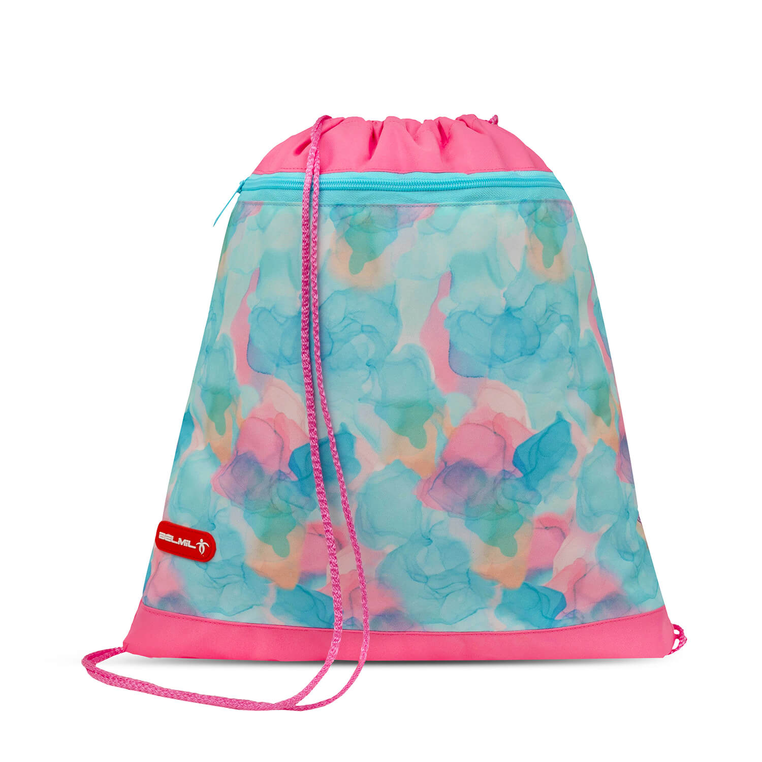 Interior compartments and side pockets of the Belmil Classy Plus Ergonomic School Bag Set for Girls “Aqua Rose” Design + Unicorn Raincoat – 6-Piece Back-Friendly Starter Set for better organization.