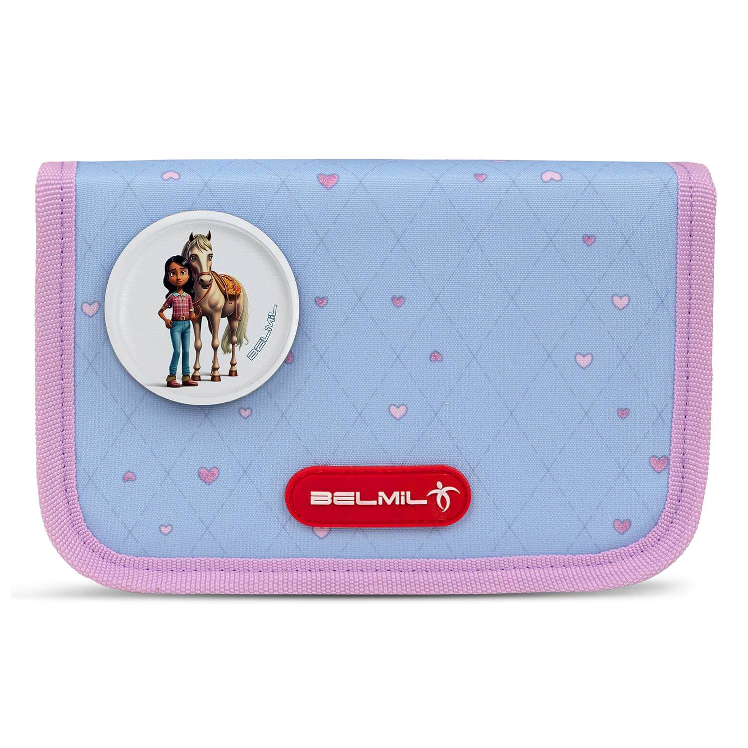 Fidlock magnetic buckle showcasing secure closure in the Belmil Classy Plus Ergonomic School Bag Set for Girls “Lavander” Design + Unicorn Raincoat – 6-Piece Back-Friendly Starter Set.