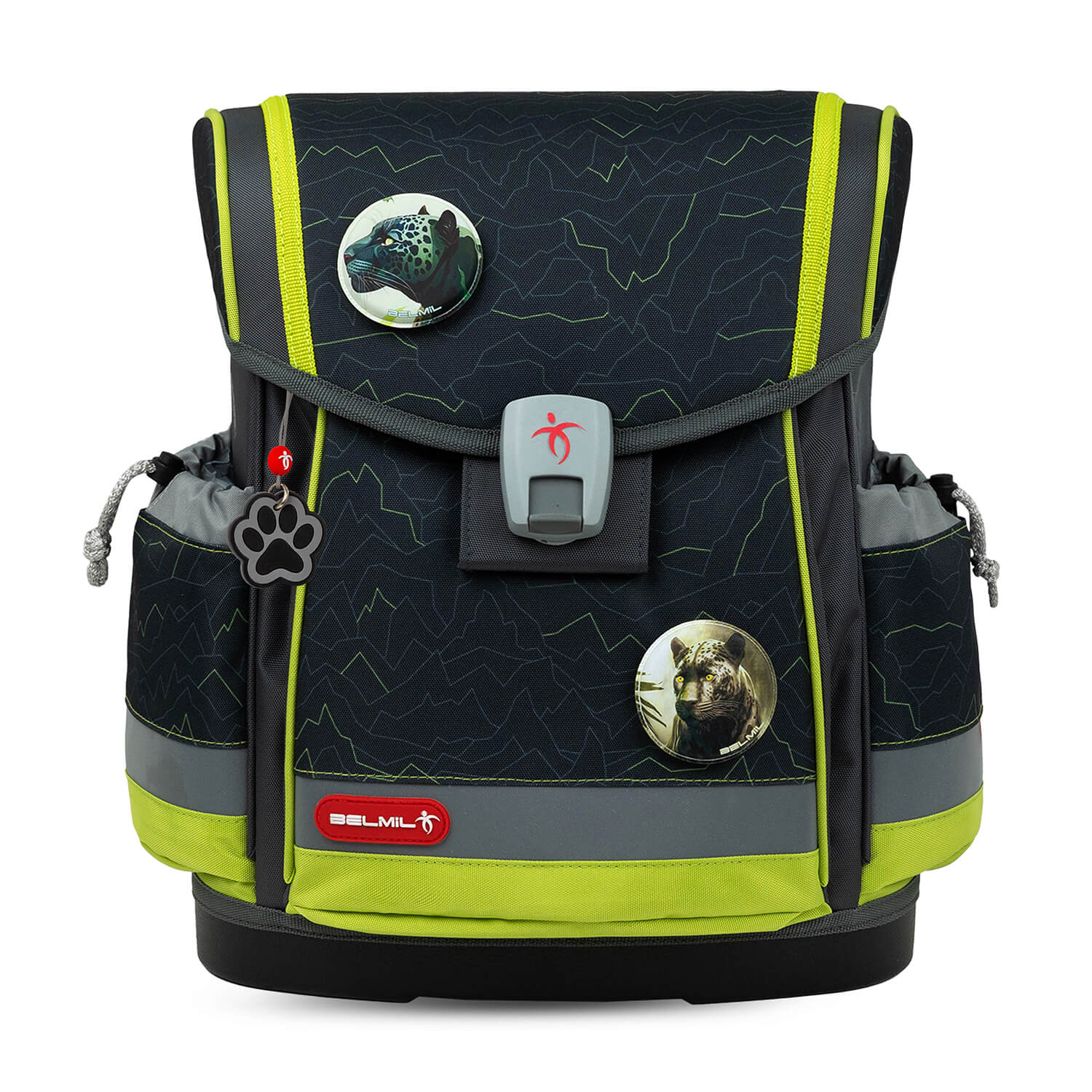Ergonomic School Bag Set for Boys – Belmil Classy Plus Mountain Lime School Bag Set 5 pcs.
