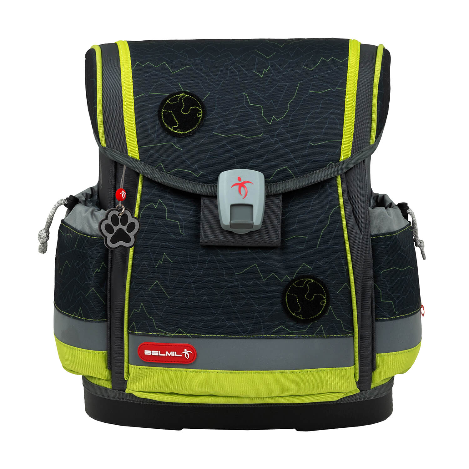 Ergonomic School Bag Set for Boys – Belmil Classy Plus Mountain Lime School Bag Set 5 pcs.