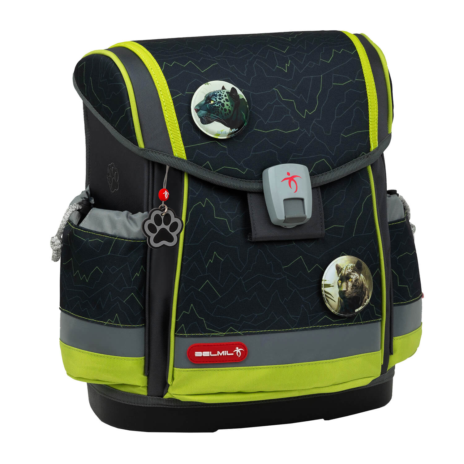 Ergonomic School Bag Set for Boys – Belmil Classy Plus Mountain Lime School Bag Set 5 pcs.