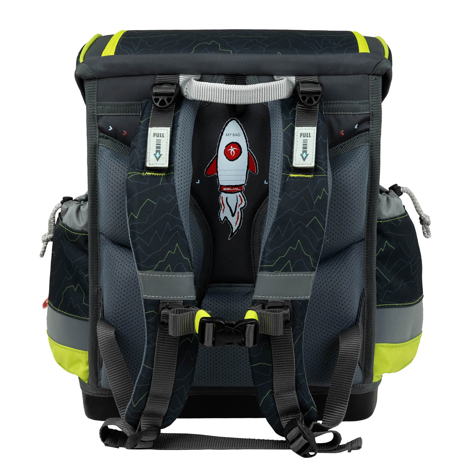Ergonomic School Bag Set for Boys – Belmil Classy Plus Mountain Lime School Bag Set 5 pcs.