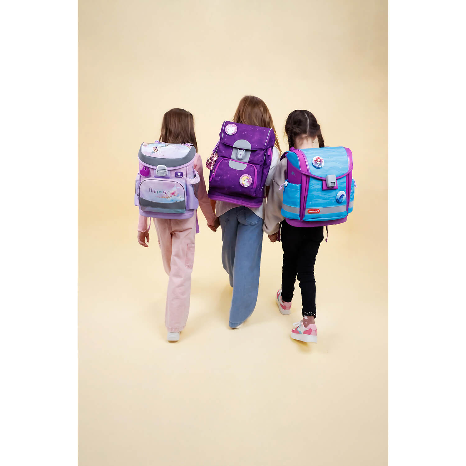 Detail of the ergonomic back panel of the Belmil Classy Plus Ergonomic School Bag Set for Girls “Under The Sea” Design + Unicorn Raincoat – 6-Piece Back-Friendly Starter Set.