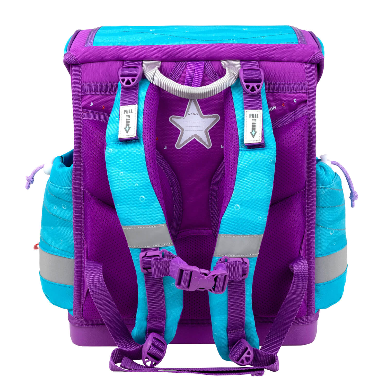 The included Unicorn raincoat in the Belmil Classy Plus Ergonomic School Bag Set for Girls “Under The Sea” Design + Unicorn Raincoat – 6-Piece Back-Friendly Starter Set.