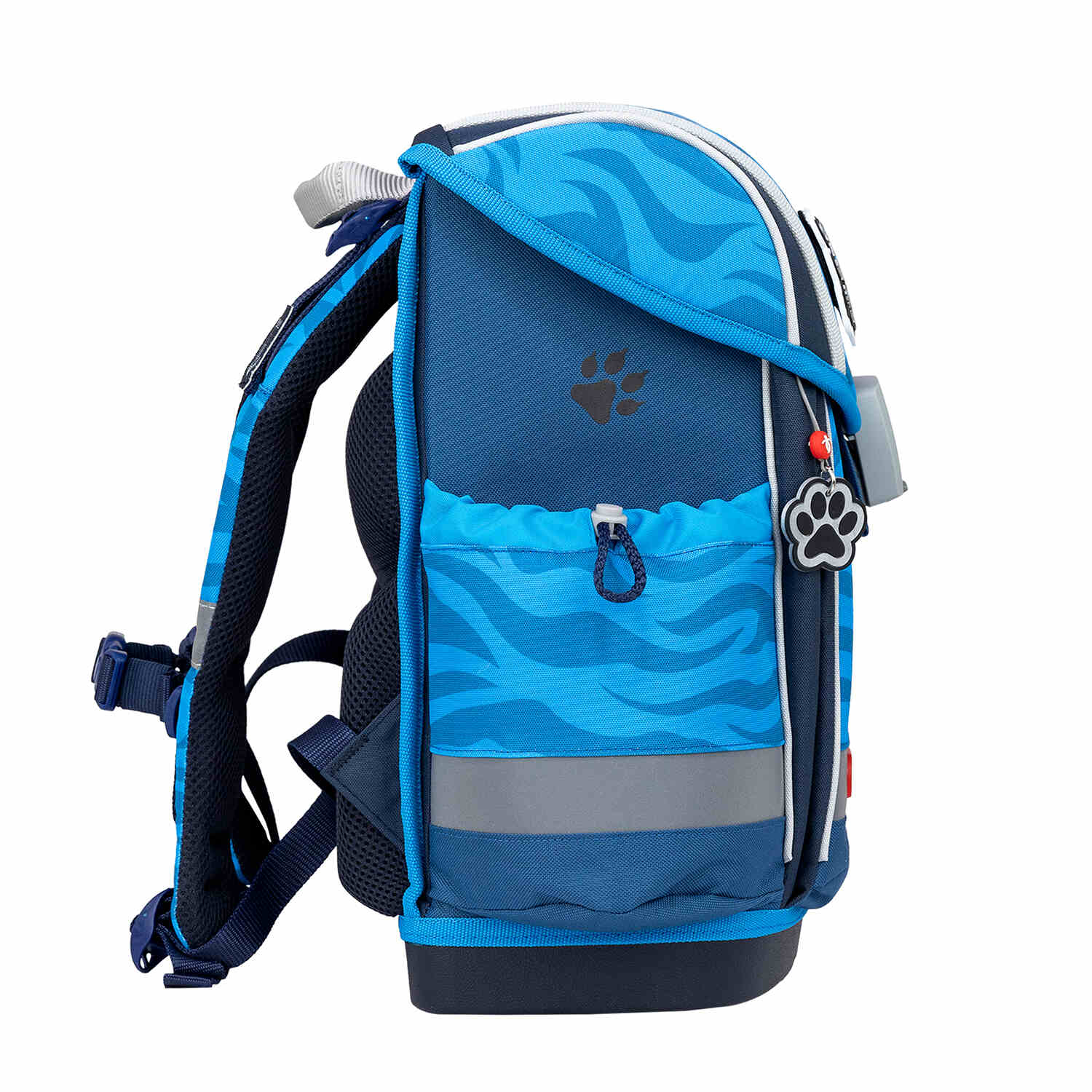 Belmil Classy Plus Animal Kingdom School Bag Set for Boys + Stone Age Patch Set (5 pcs) featuring interchangeable velcro patches.