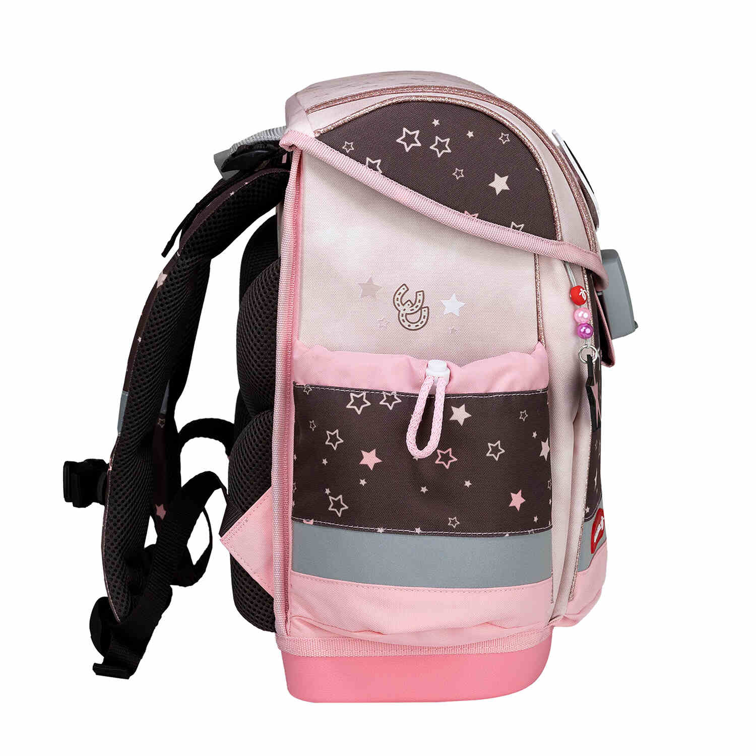 Stylish design of the Belmil Classy Plus Champion Horses schoolbag set 4 pcs, perfect for girls seeking an ergonomic school bag.
