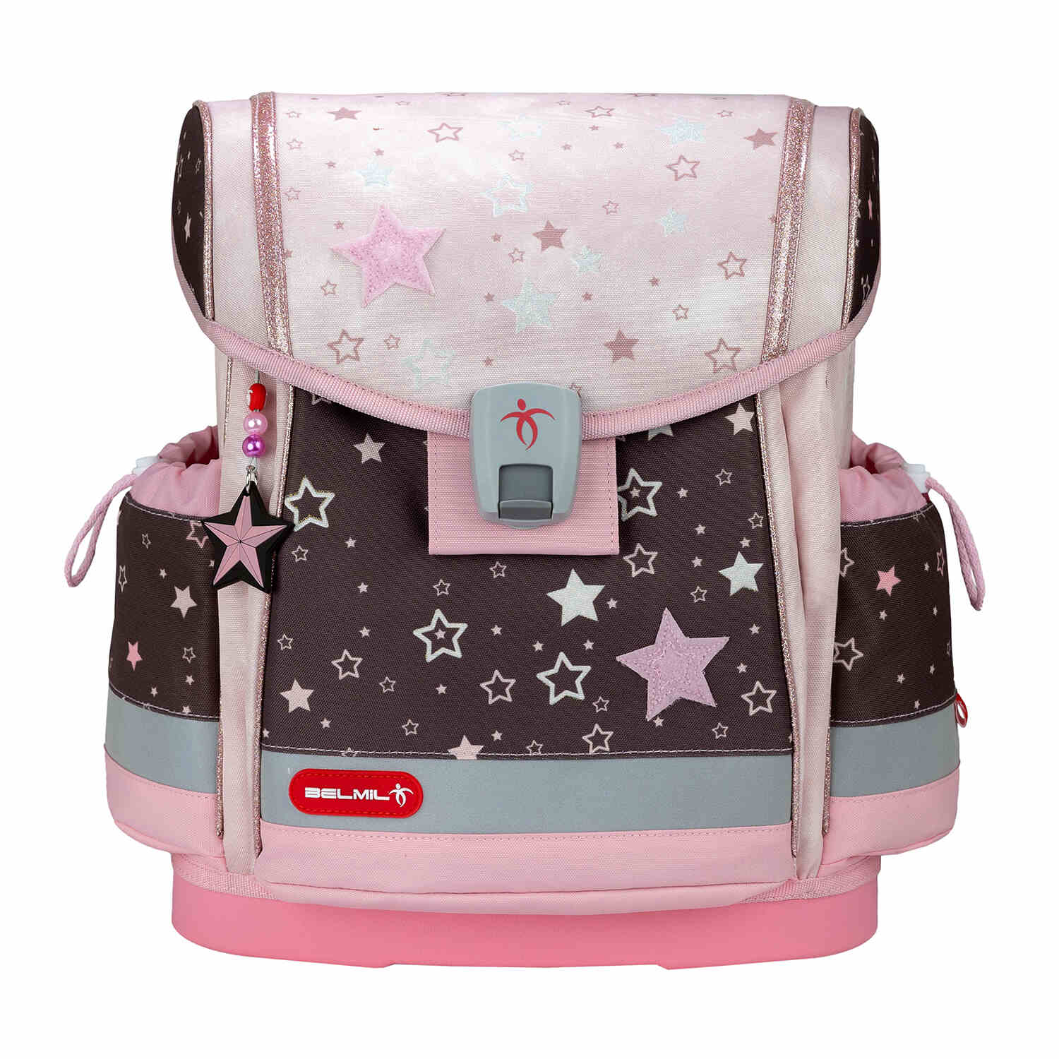 Belmil Classy Plus Champion Horses schoolbag set 4 pcs featuring embroidered motifs and removable patches for customization.