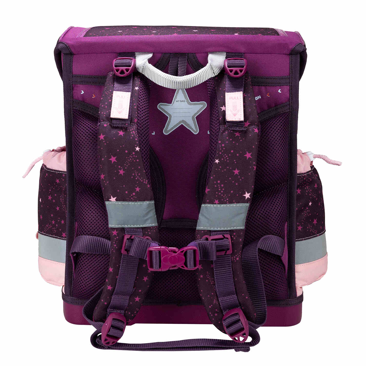 Organizational compartments inside the Belmil Classy Plus Magical Stars School Bag Set provide sufficient space for school supplies.