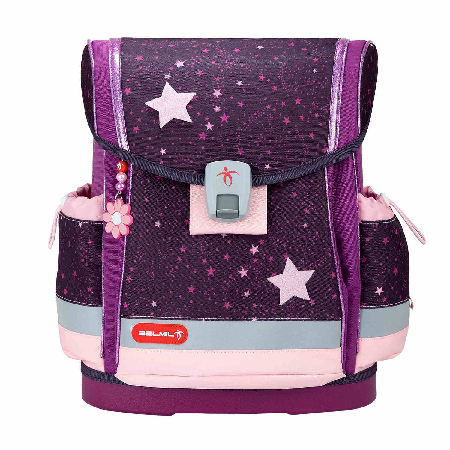 Adjustable chest and shoulder straps of the Belmil Classy Plus Magical Stars Ergonomic School Bag ensuring a perfect fit.