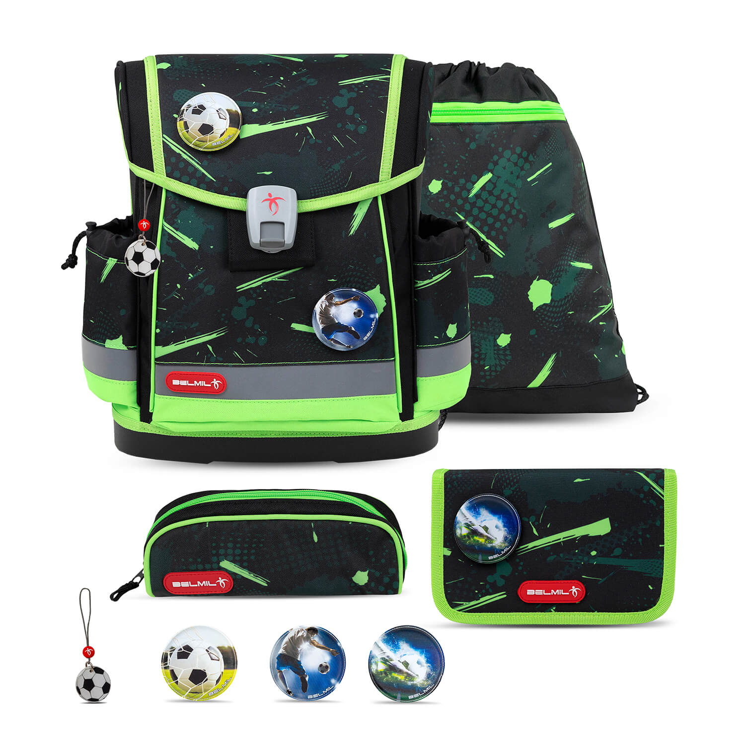 Classy Plus Neon Sport Schulranzen Set 5 tlg.