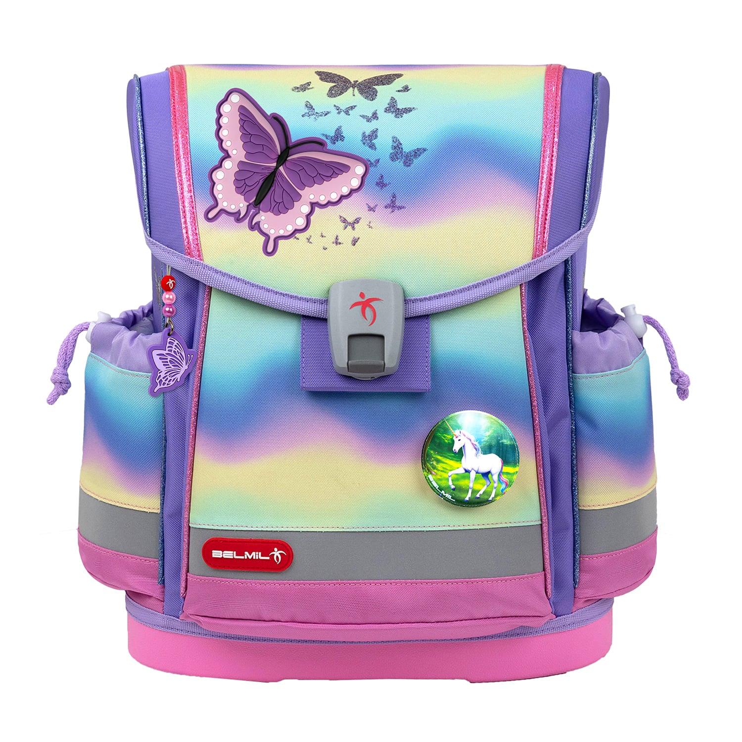 Velcro Rubber Patch Lavander- Rose Butterfly