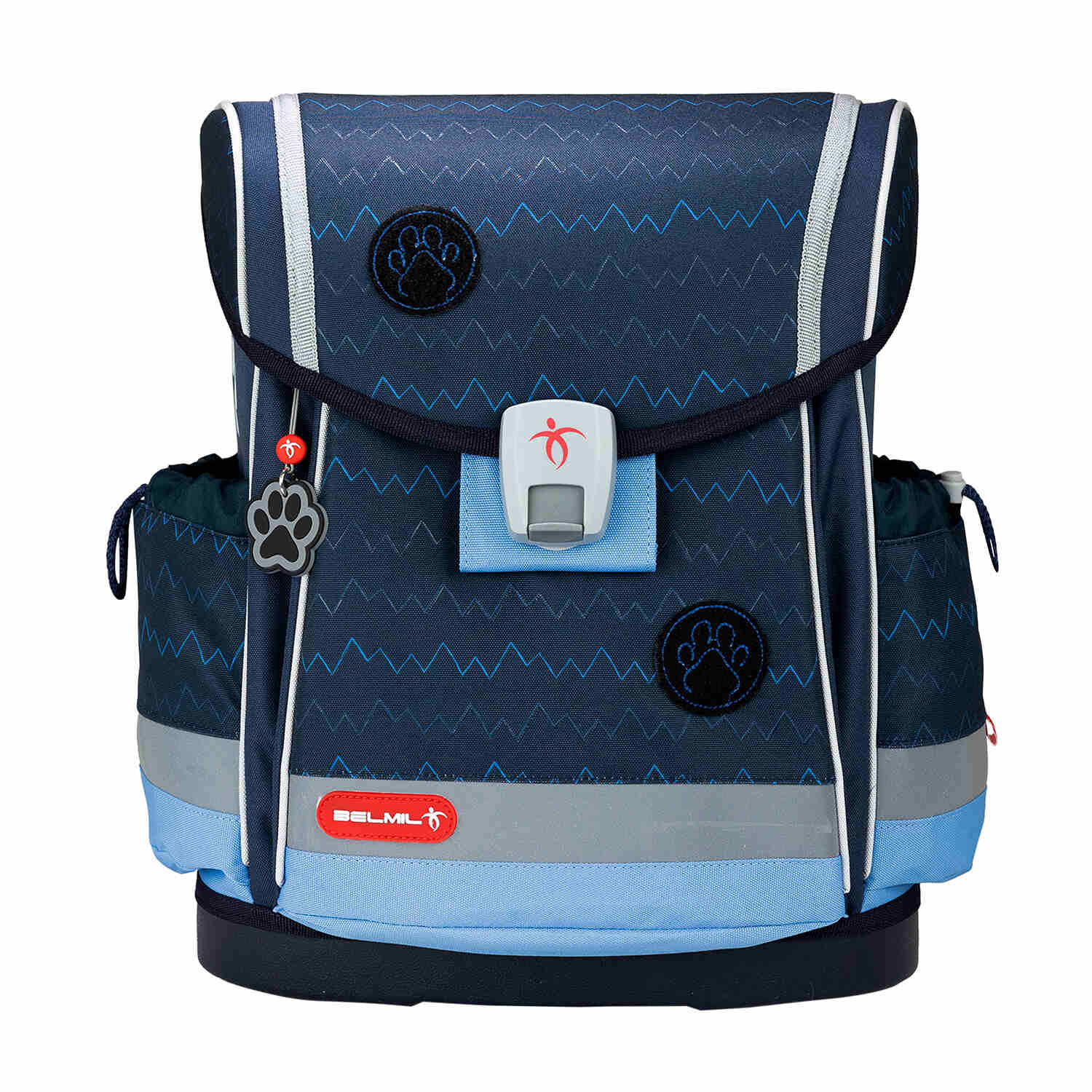 Back view of the ergonomic back panel of the Ergonomic School Bag Set for Boys – Belmil Classy Plus Wolves School Bag Set 5 pcs showcasing breathable padding.