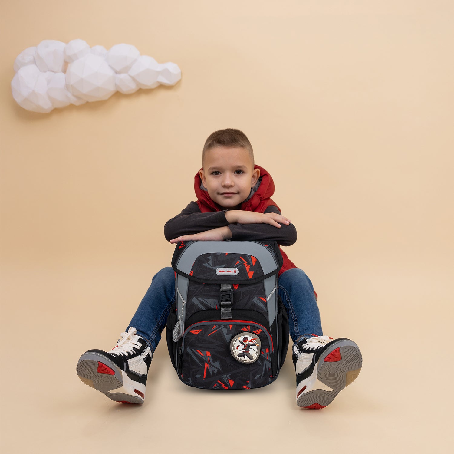 Ergonomische Schulranzen-Set für Jungen – Belmil Maxi Ninja (5-teilig)