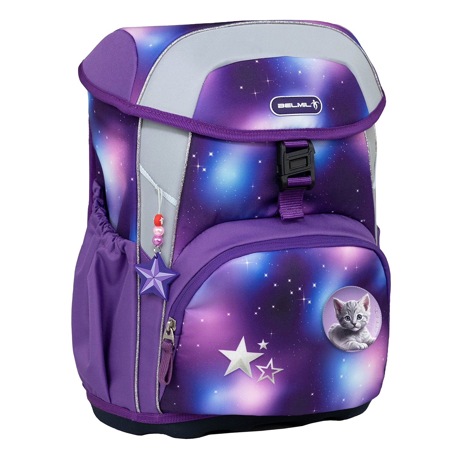 Detail of the magical fairy prints on the Belmil Maxi Pack Shining Fairy School Back Set for Girls – 5-Piece Set + Interchangeable Pegasus Patch Set.