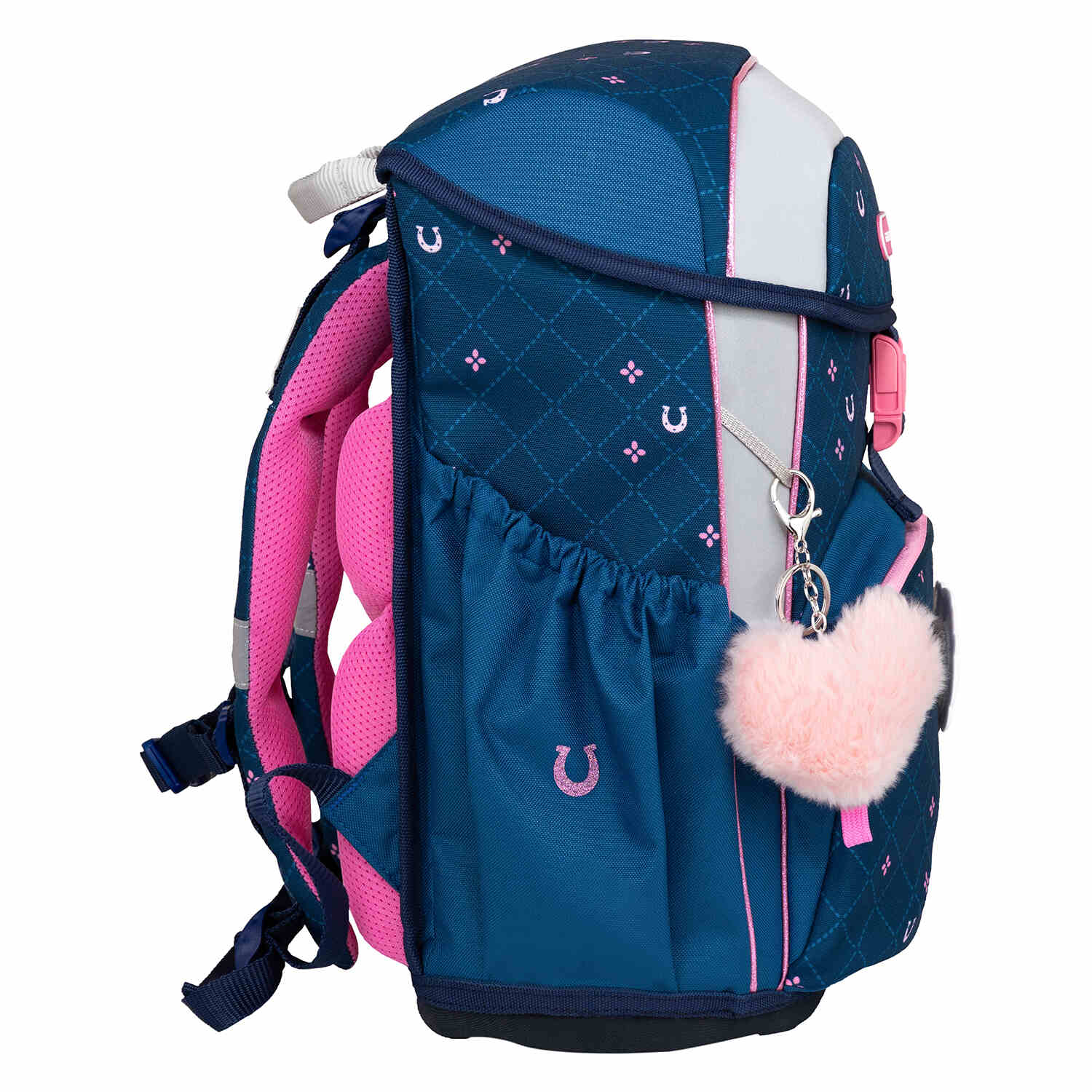 Lifestyle shot of the Maxi Meet your Horses schoolbag being used by children, part of the Ergonomic School Bag Set for Girls – Belmil Maxi Meet your Horses schoolbag set 5 pcs.