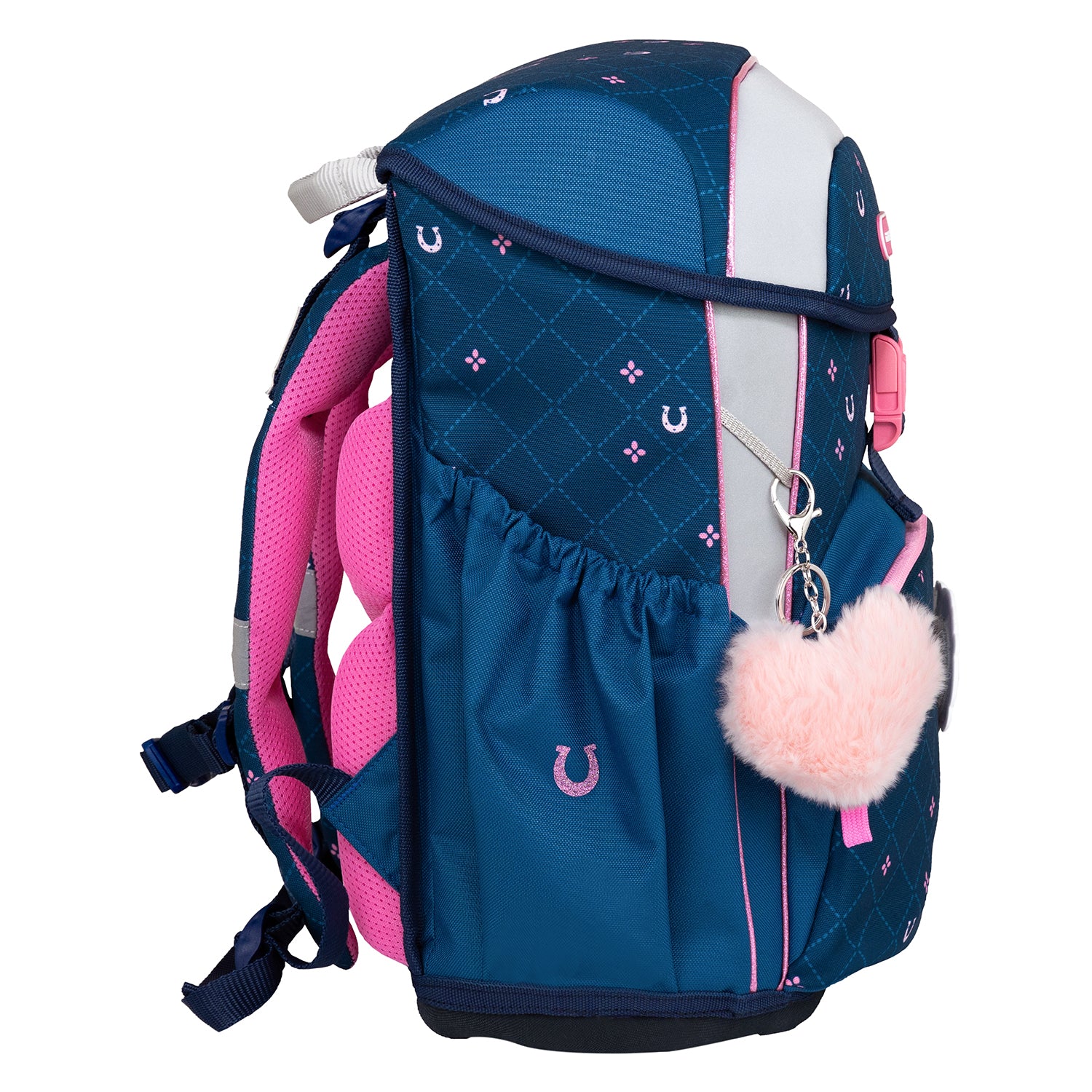 Belmil Maxi Pack 'Meet your Horses' school bag for girls with a cute unicorn raincoat, ideal for school and outdoor adventures.