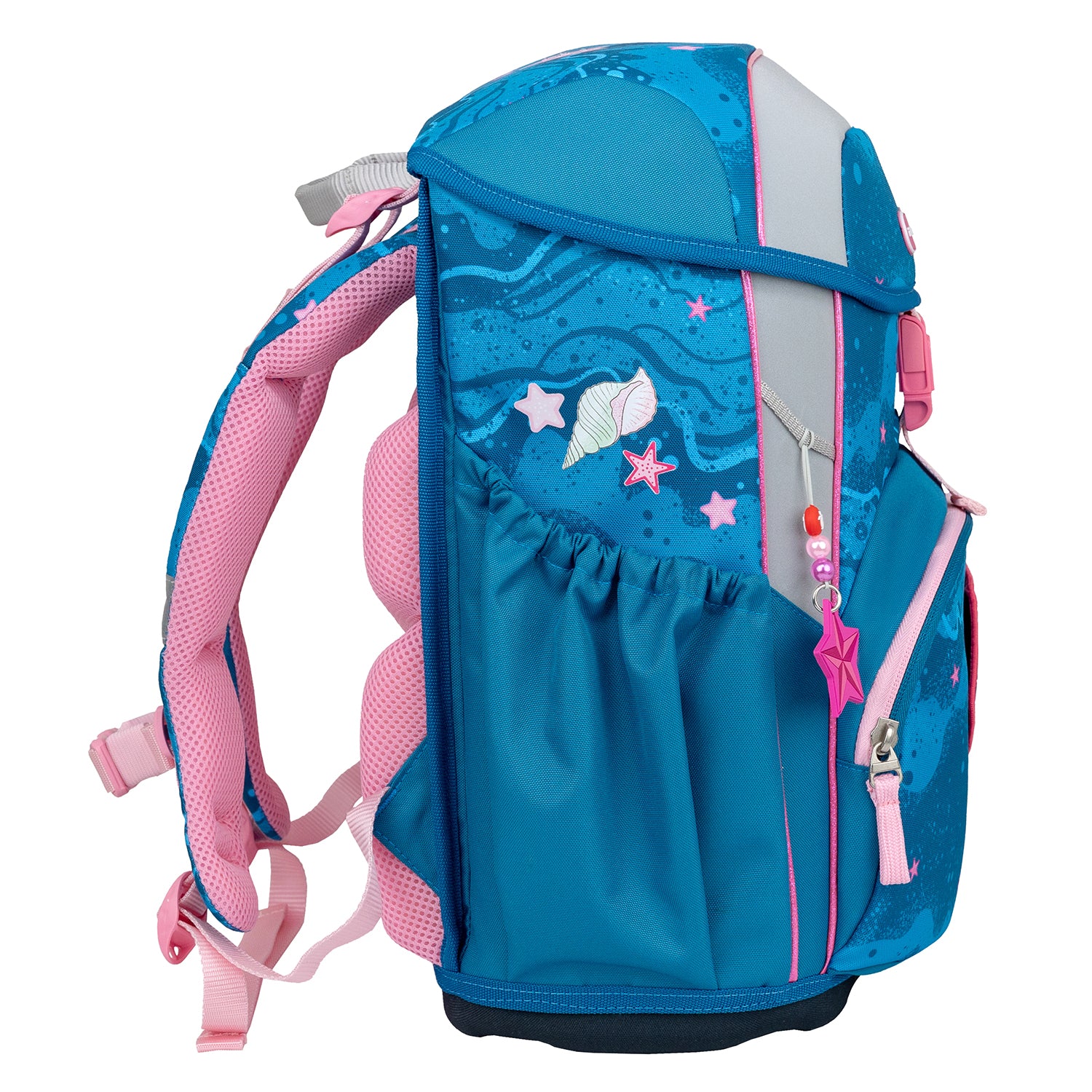 Thermal front pocket of the Ergonomic School Bag Set for Girls – Belmil Maxi Mermaid School Bag Set 5 pcs, perfect for keeping snacks fresh.