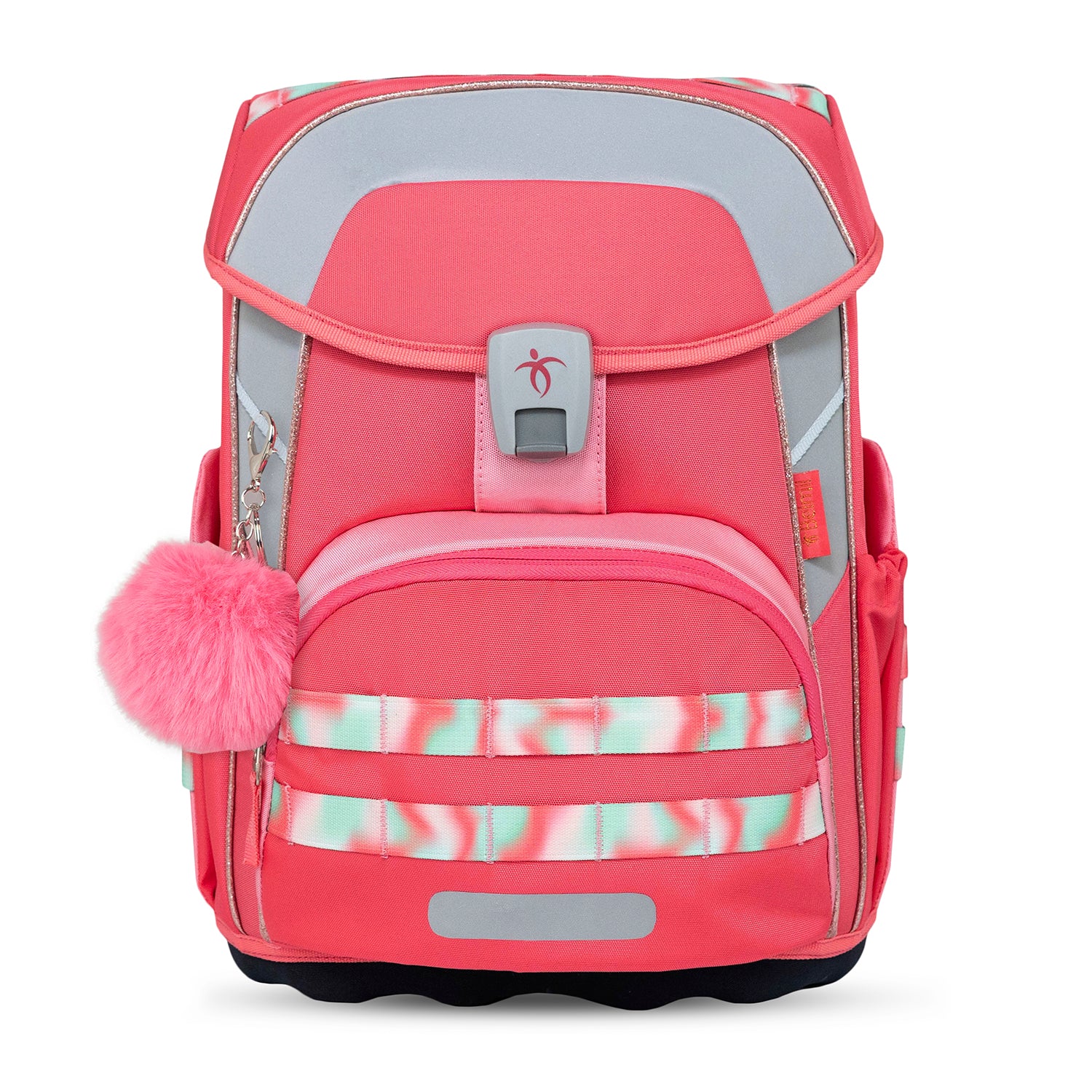 Removable chest strap and hip belt on the Premium Belmil School Bag Set for Girls – Maxi Plus Aurora schoolbag set 6 pcs designed for stability and comfort.
