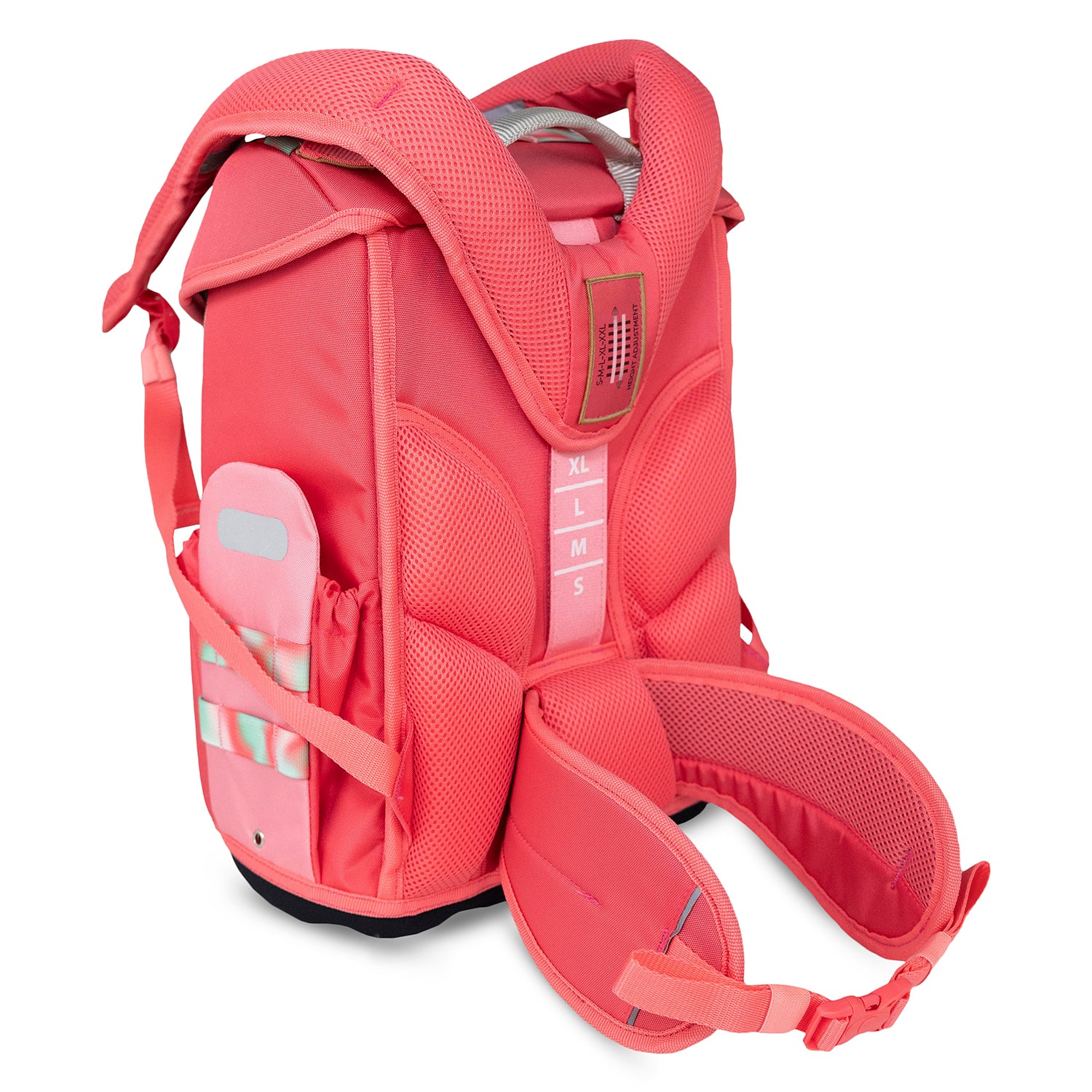 The full view of the Premium Belmil School Bag Set for Girls – Maxi Plus Aurora schoolbag set 6 pcs showcasing its ergonomic design and vibrant colors.