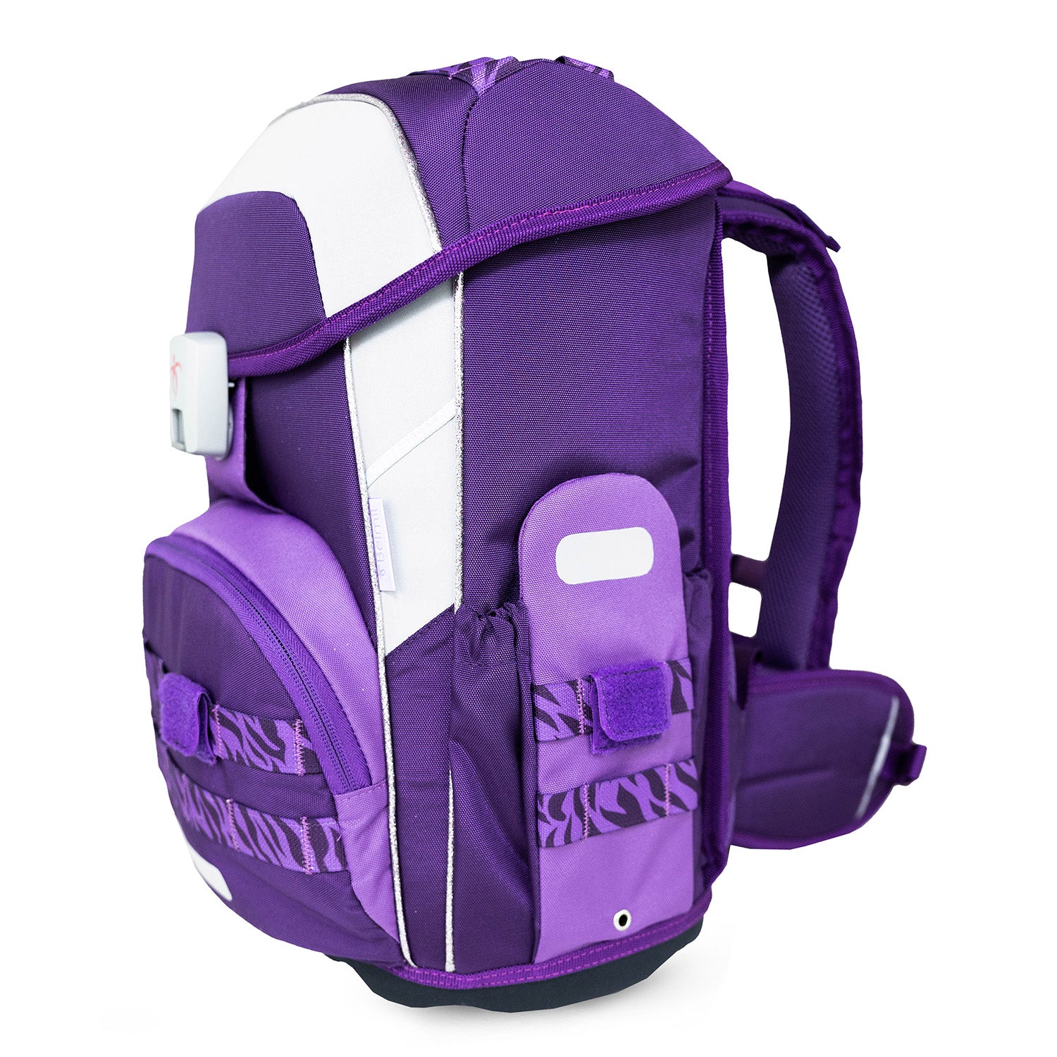 Reflective details on the Premium Belmil School Bag Set for Girls – Maxi Plus Twilight Charm schoolbag set 6 pcs for visibility.