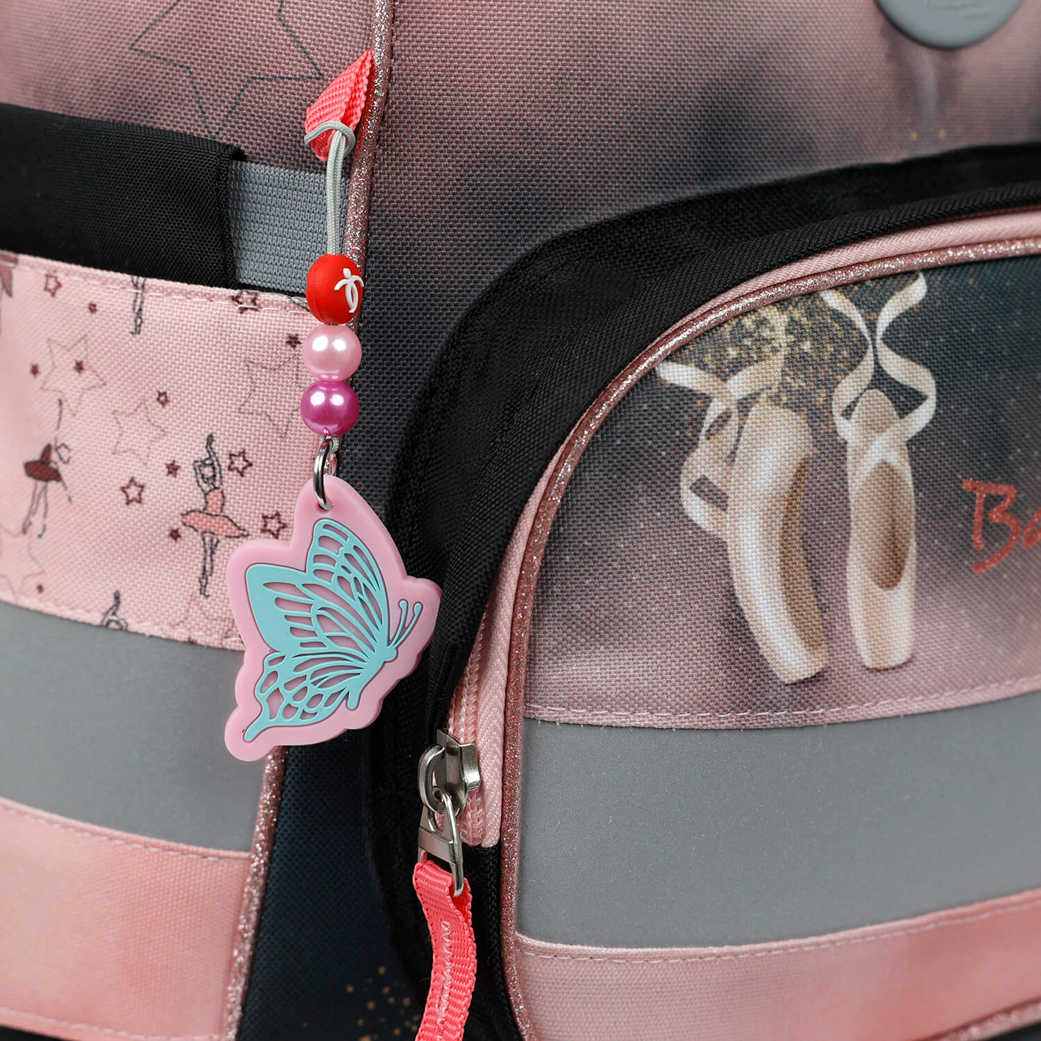 Keychain Aruba Blue and Light Pink Butterfly