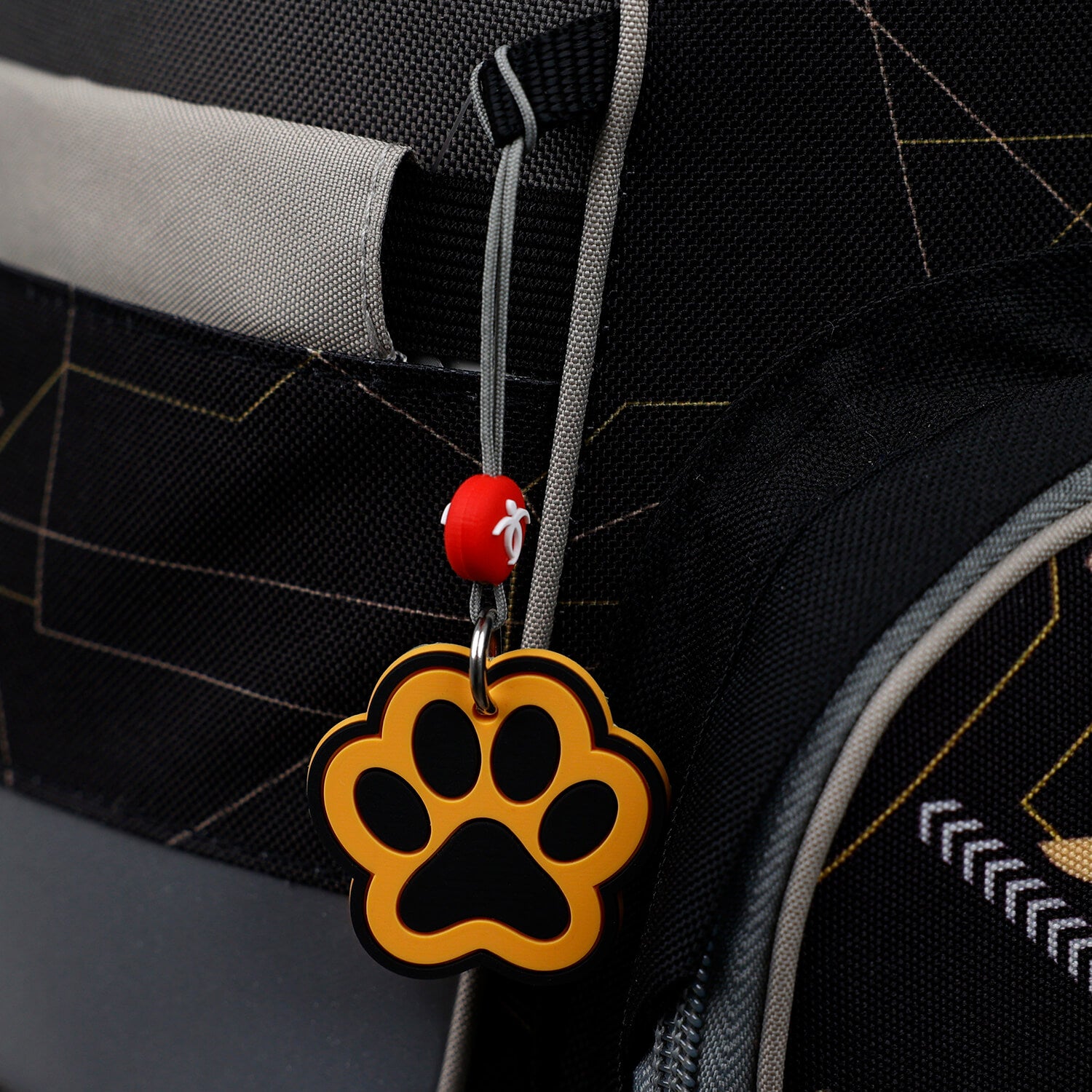 Keychain Black and Orange Paw
