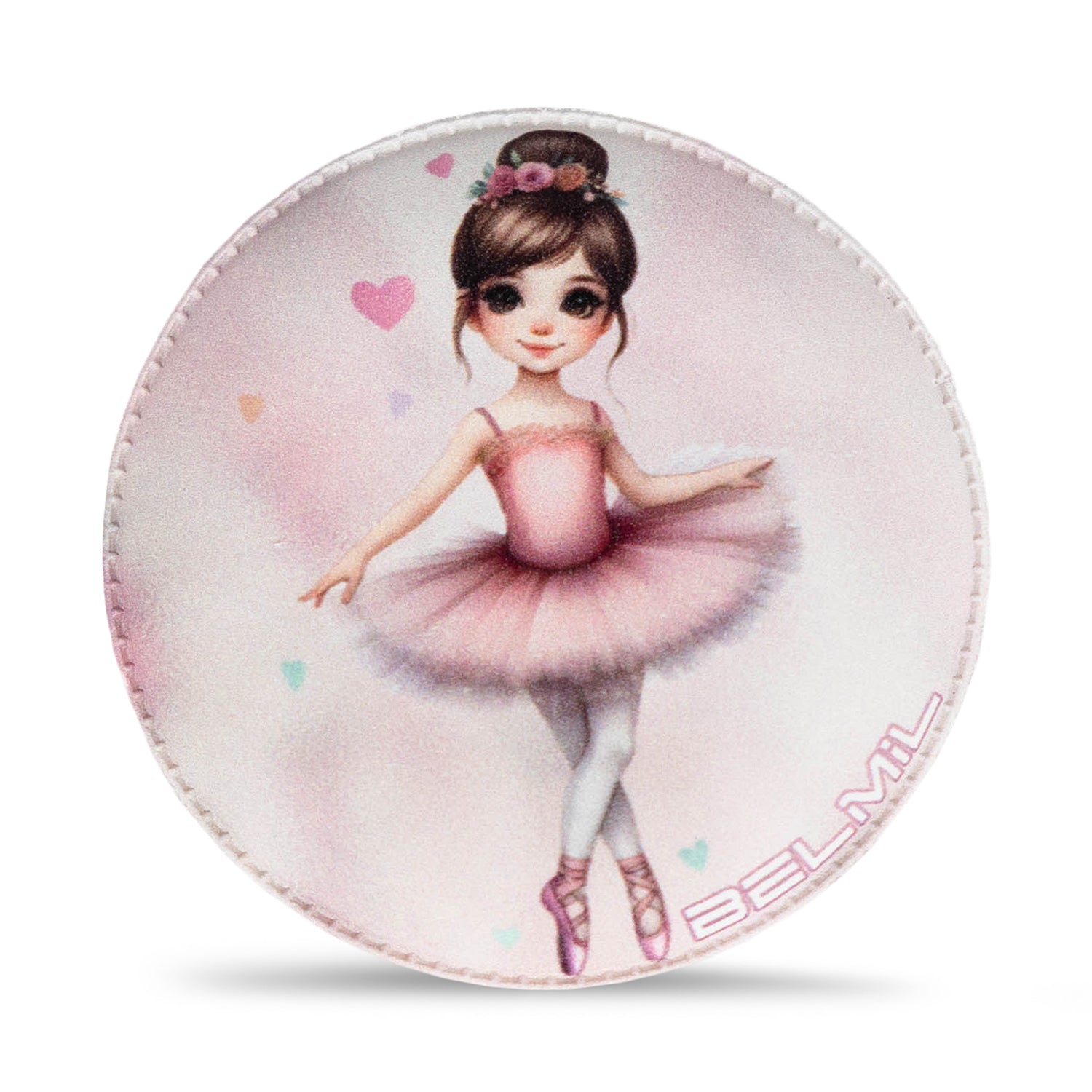 All three designs of the Belmil Patch Set – 3-Piece Velcro Patches 'Ballerina Rose', highlighting unique ballerina motifs perfect for creative expression.