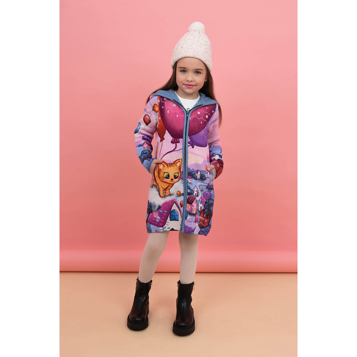 Premium Cats and Ballons Cardigan