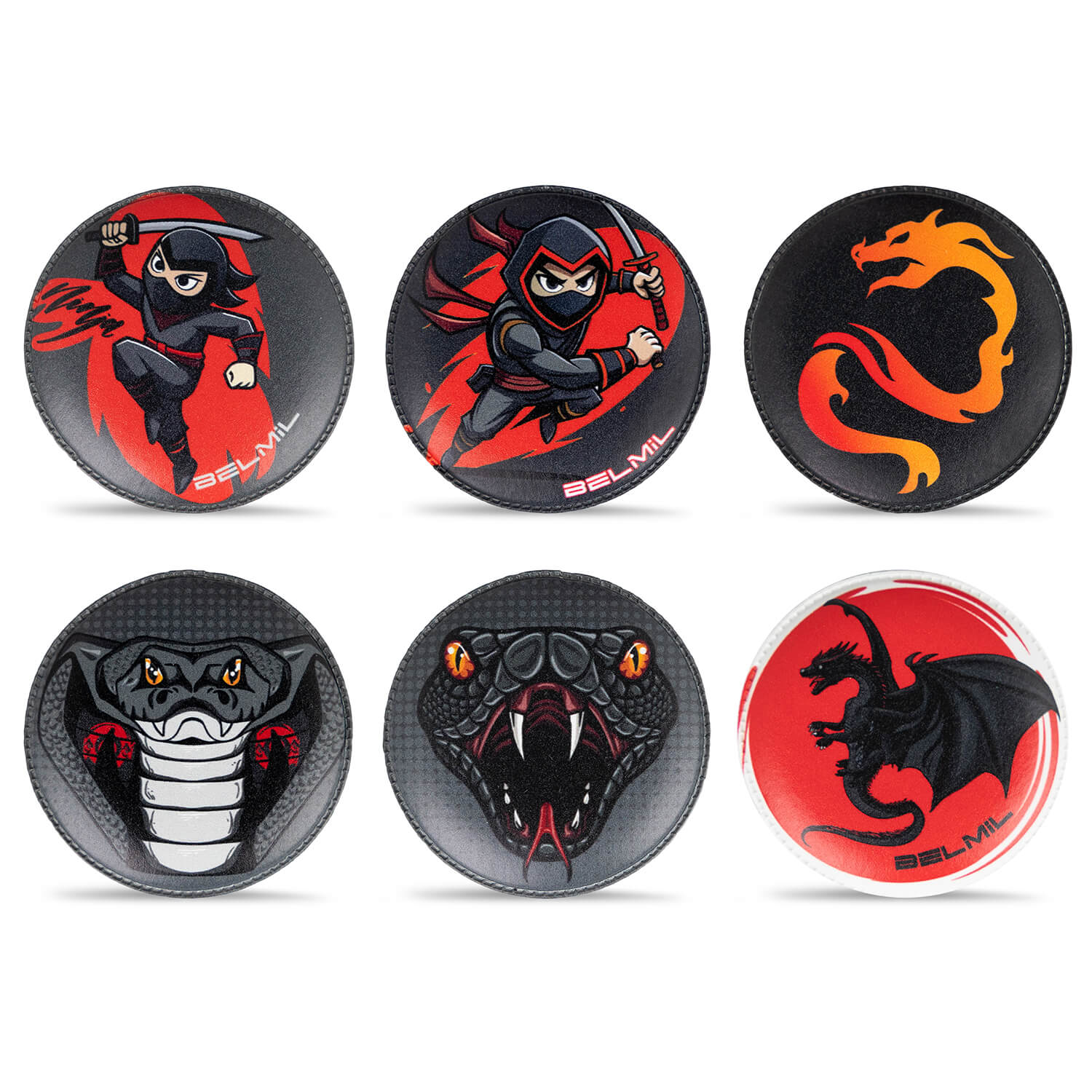 Belmil Patch Set – 6-Piece Velcro Patches "Fire Dragon"