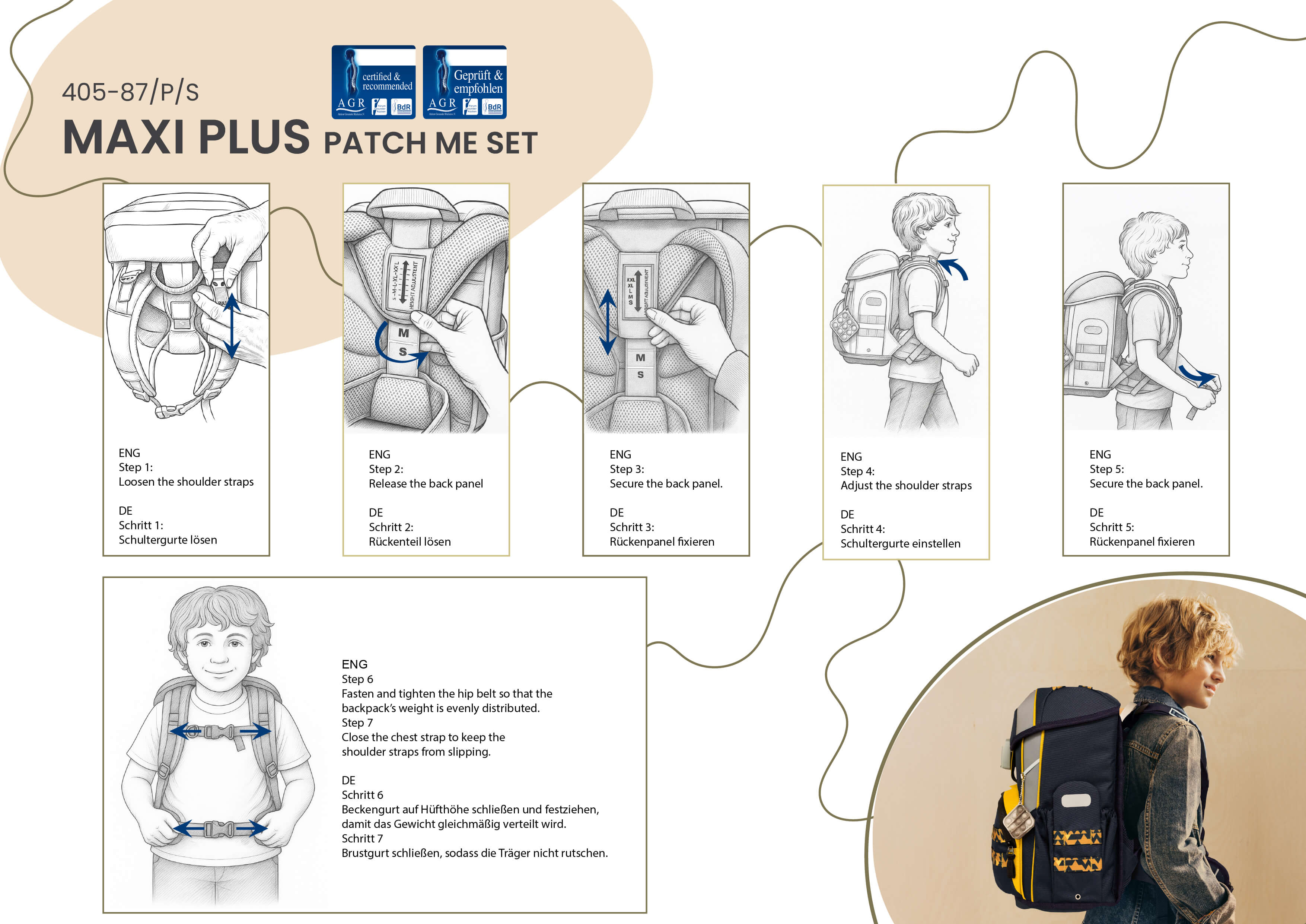 Premium Belmil Schulranzen-Set für Mädchen – Maxi Plus Twilight Charm Schulranzen-Set 6-teilig