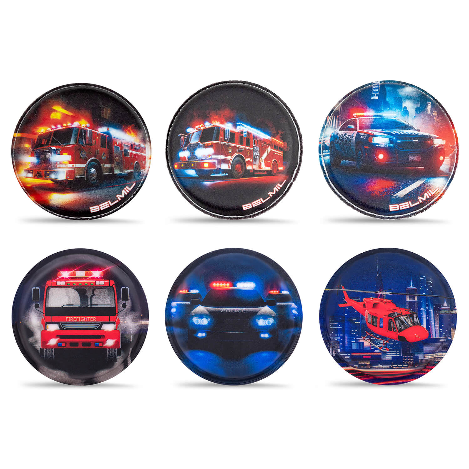 Belmil Patch Set – 6-Piece Velcro Patches "Rescue Heroes"