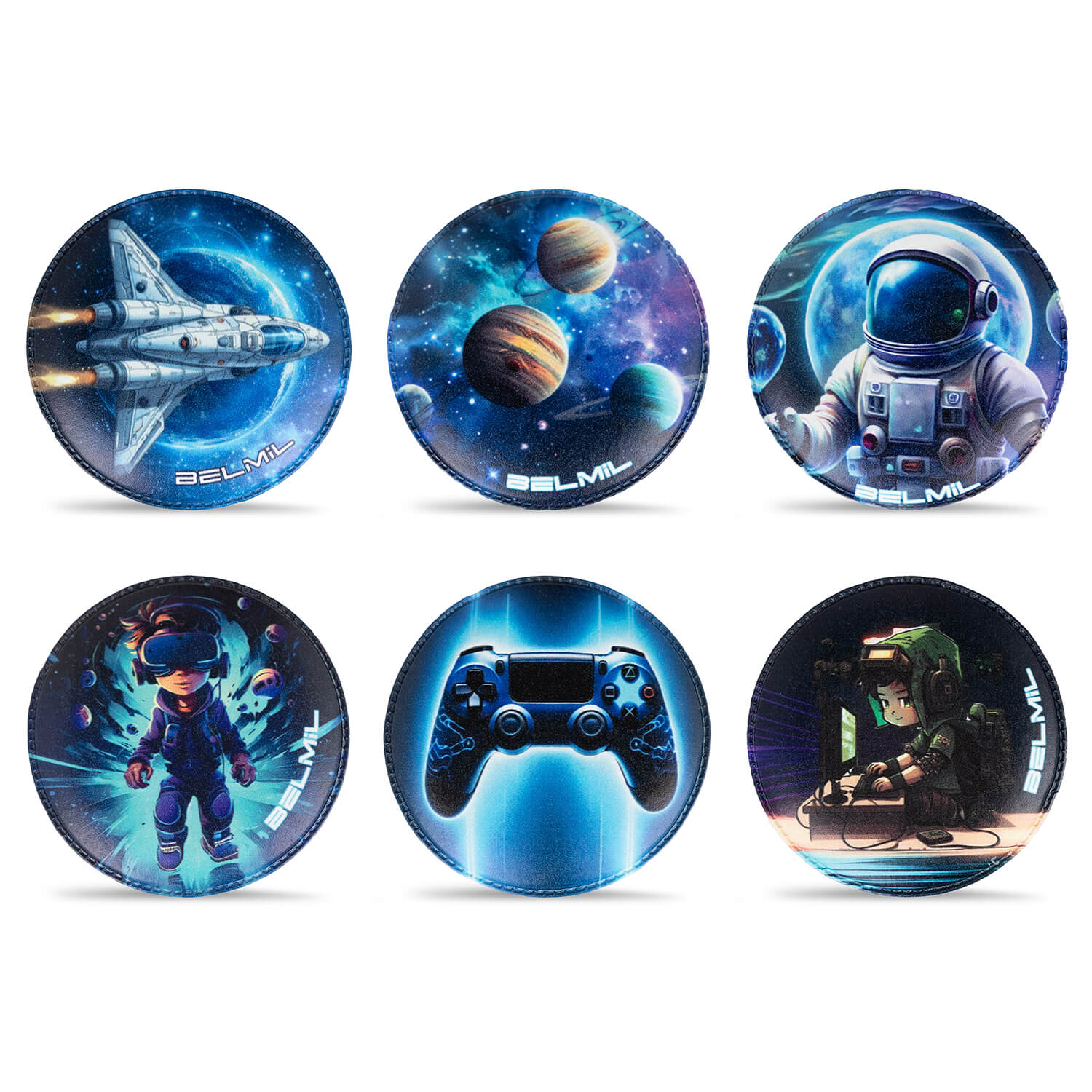 Belmil Patch Set – 6-Piece Velcro Patches "Space & Play"