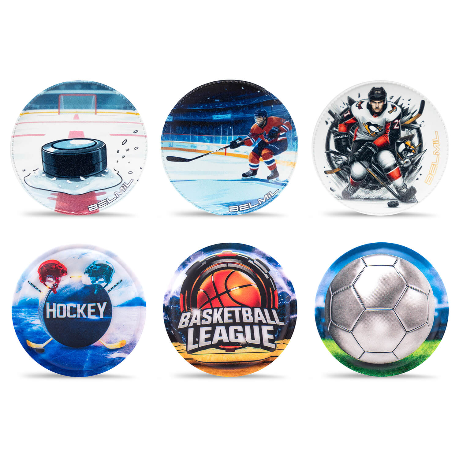 Belmil Patch Set – 6-Piece Velcro Patches "Sports Arena"