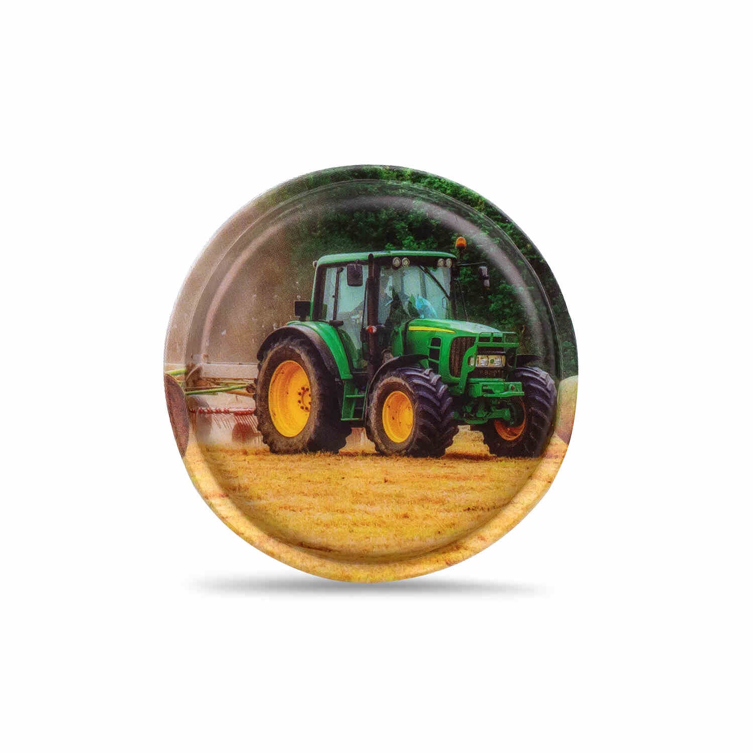 Belmil Patch Set – 3-Piece Velcro Patches 'Farm' with Unique Tractor Designs displayed on a colorful backpack.