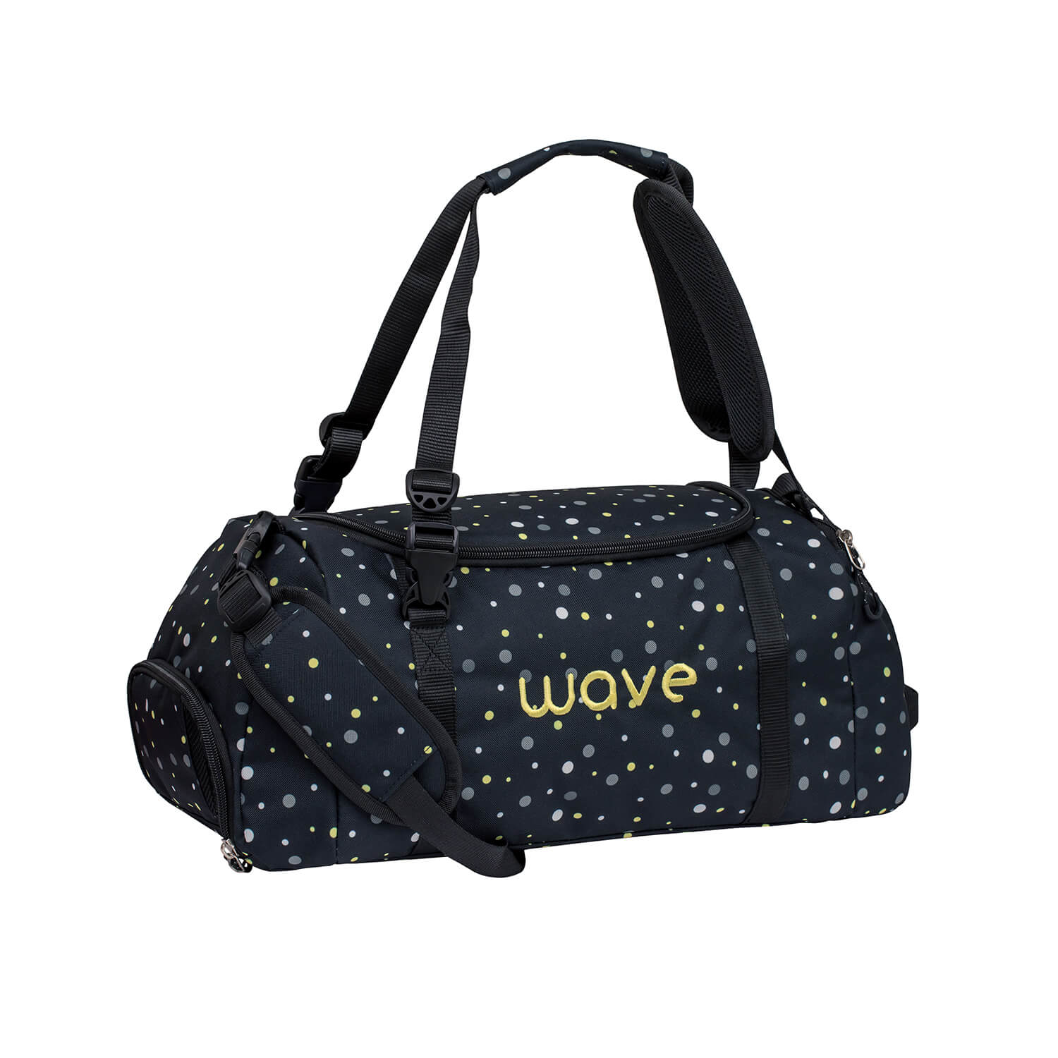 Wave Black and Yellow Dots Duffel bag