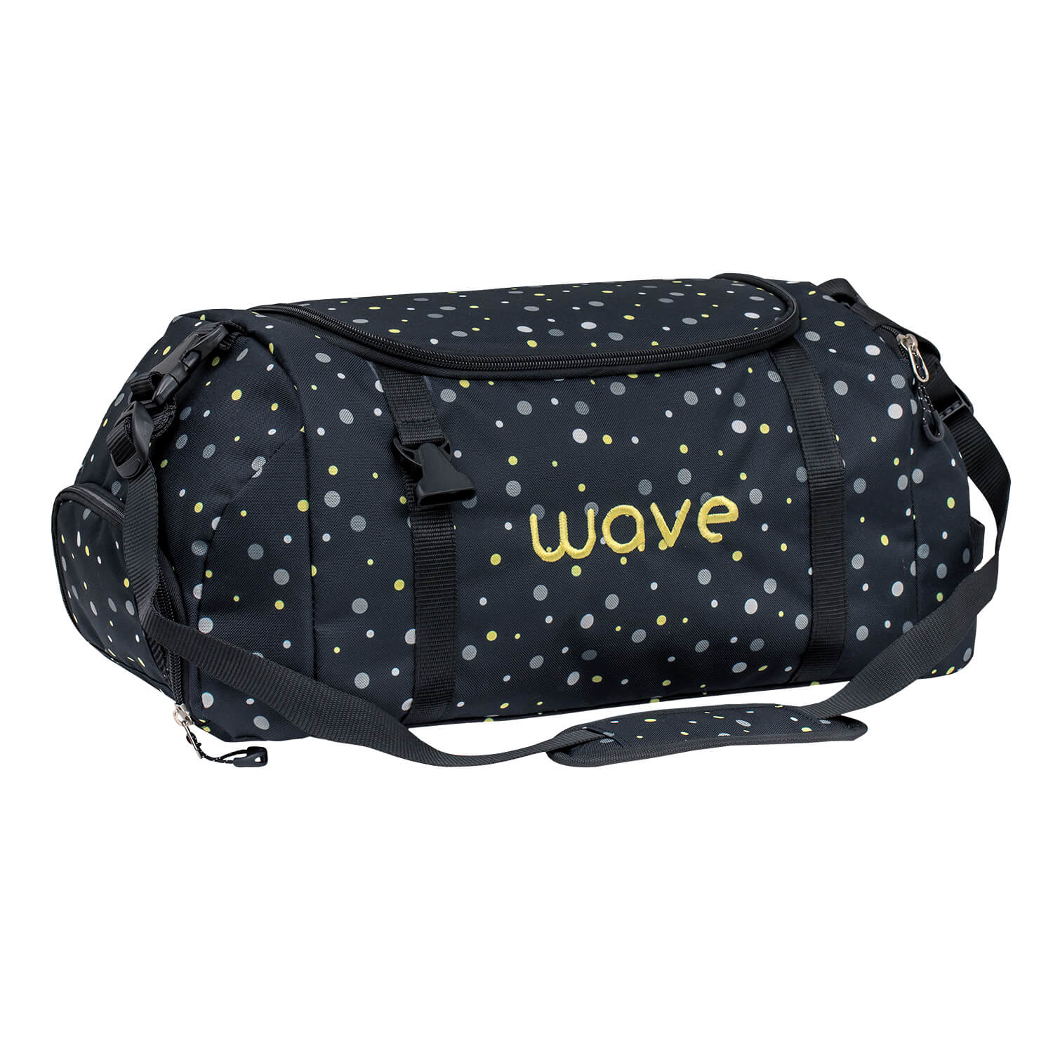 Wave Infinity Black And Yellow Dots Schulrucksack Set 3 tlg.