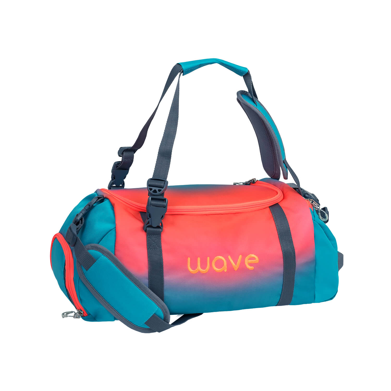 Wave Ombre Neon Orange and Bluebird Duffel bag