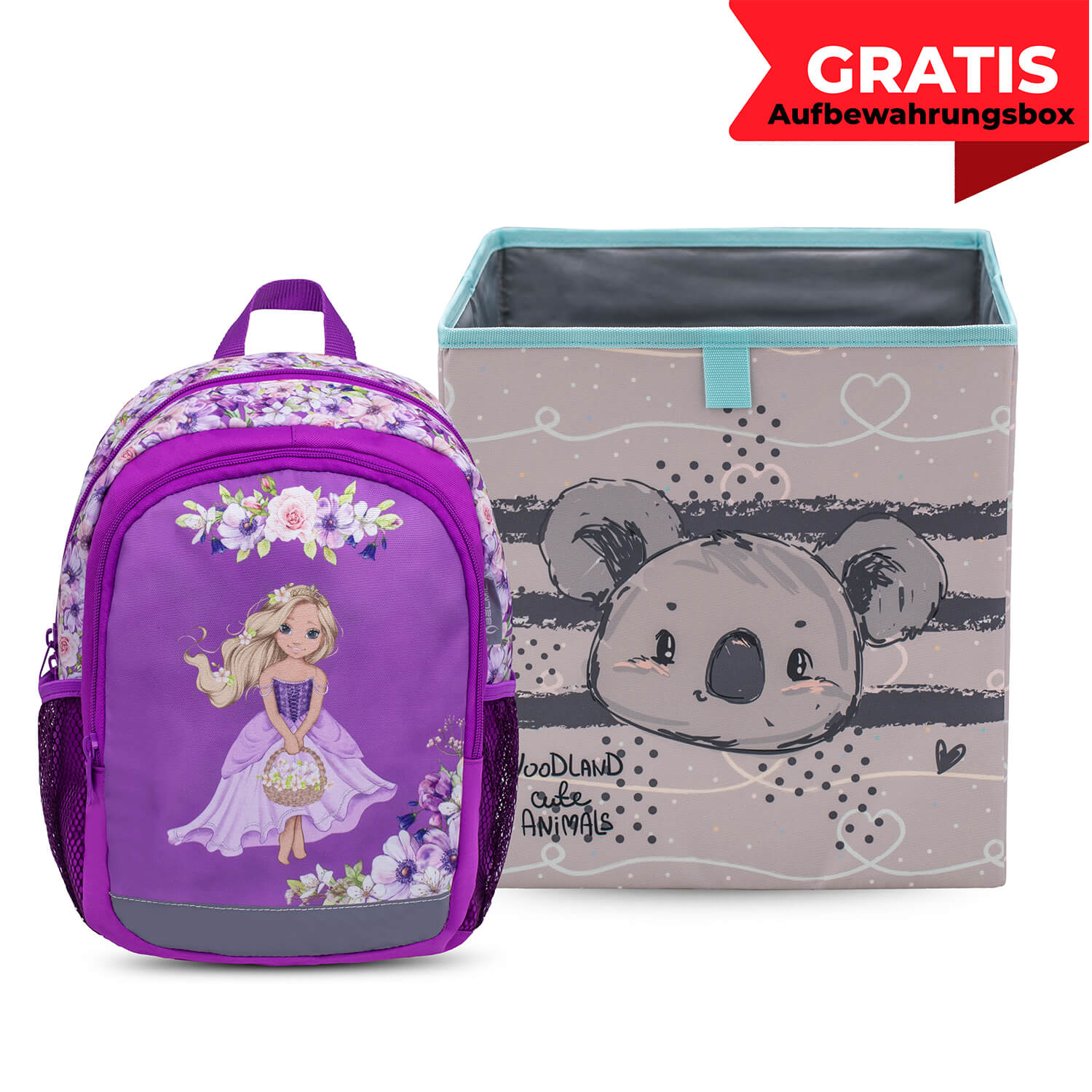 Kiddy Plus Princess Kindergarten Bag with GRATIS Storage box